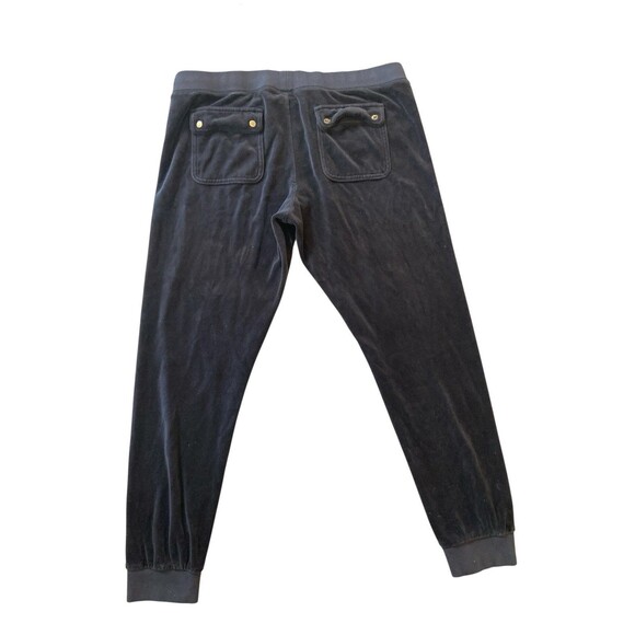 Juicy Couture‎ Women’s Velour Tracksuit Set Black Hoodie Pants Size L Vintage - Picture 12 of 16